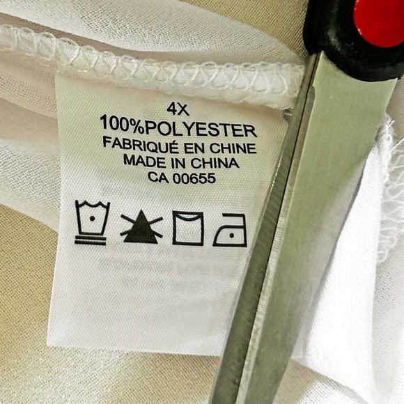 NEW PHOTOS! BLOUSE, CROCHET FRONT, WHITE, SIZE 4X, LONG SLEEVE, BUTTON CUFFS, - Picture 5 of 11